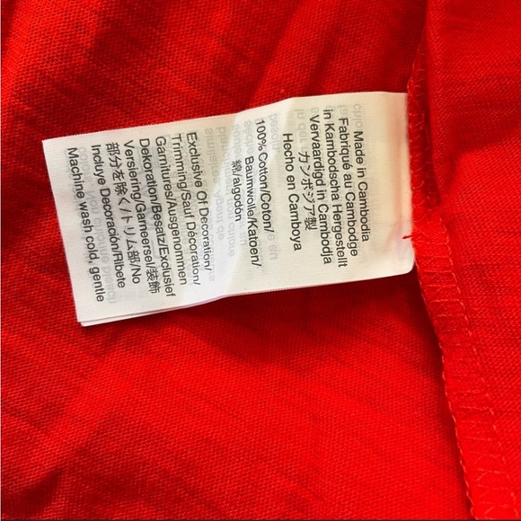 J Crew T-Shirt Red with Leopard Cheetah Animal Heart Size Medium - Picture 3 of 8